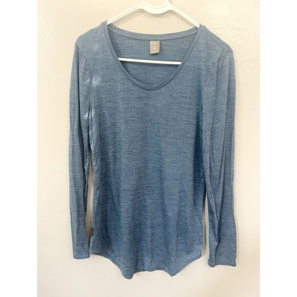 Icebreaker Merino Cool-Lite Sphere Long Sleeve Shirt Womens Small Blue Top - Picture 1 of 5